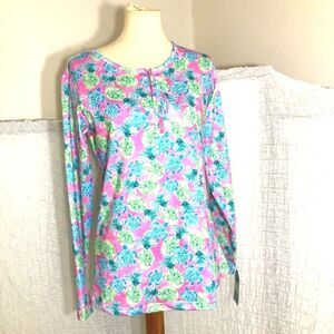 Alvin’s Isand Pinapples & Turtles Swim Top Size Large